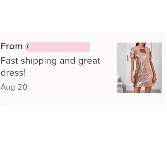 Rosegold Sequin Tee Shirt Mini Dress - Picture 7 of 9